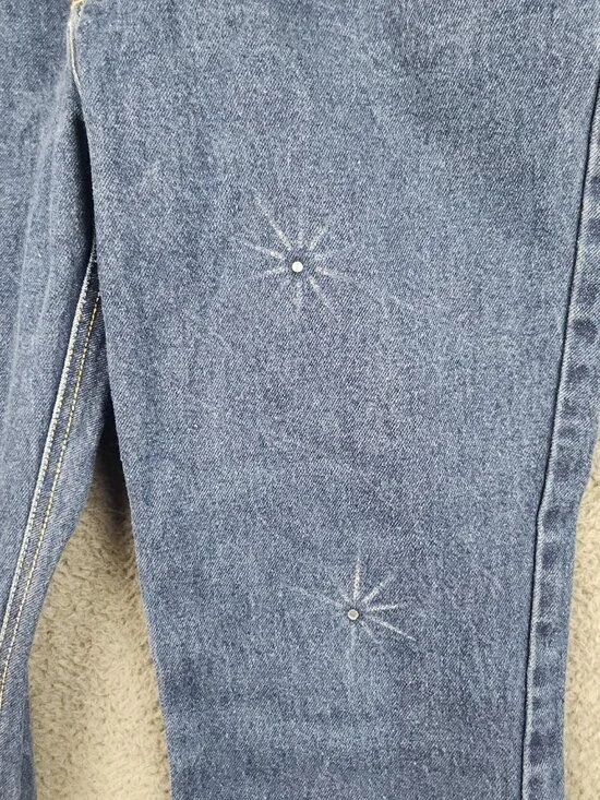 Y2K Bootcut Jeans Womens 30x30 High Waist Slim Thigh Fit Star Accents NO Stretch - Picture 7 of 10